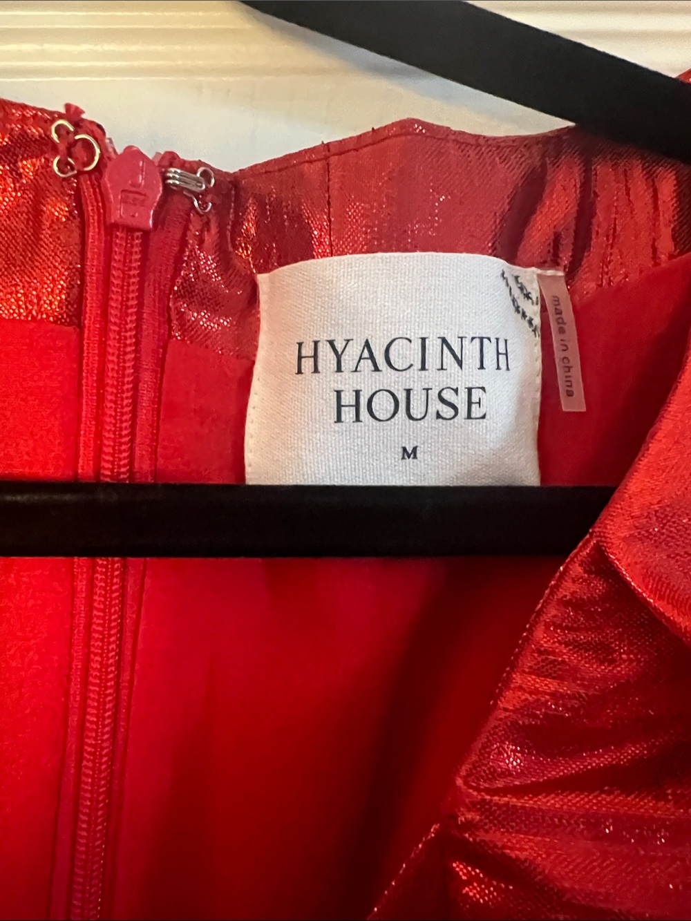 Hyacinth House Women's Red Shimmer Mini Dress M